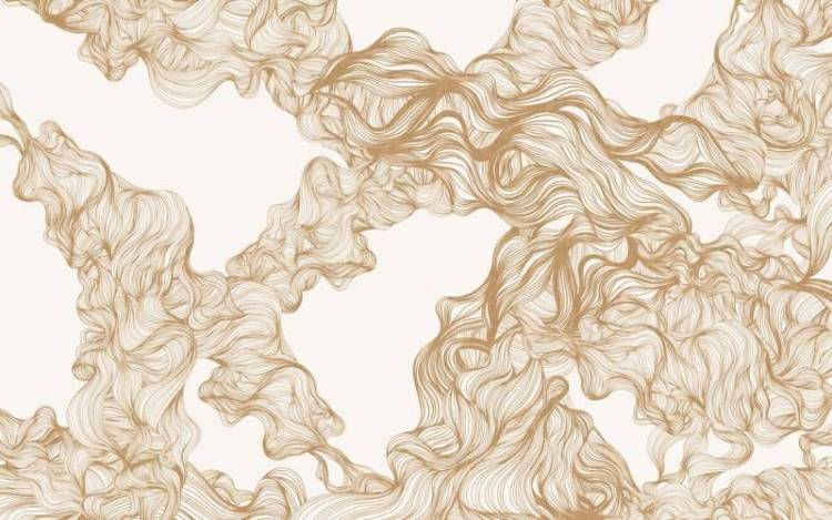 3D Фотообои Artegrafico «Роскошные золотые линии» LST-001 песок