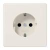Розетка с заземлением с защитными шторками безвинтовой зажим Jung LS 990 бежевая LS1520KI