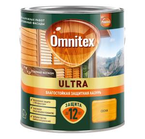 Пропитка декоративная для защиты древесины Omnitex Ultra AWB полуглянцевая сосна 2.5 л