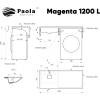 Раковина Paola Magenta 1200 L подвесная, на стиральную машину фото 7