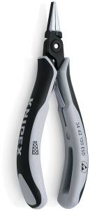 Плоскогубцы KNIPEX захватные прецизионные ESD для электроники, плоские широкие губки с лазерной крестовой насечкой, 130 мм, антистатические, 2К ручки
