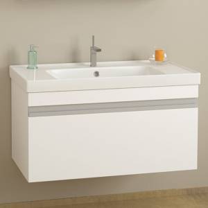 Тумба с раковиной Dreja Grace 90 белый глянец