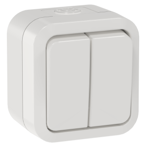 Выключатель 2-клавишный IEK Tors TS-V20-0-10-55-K01 белый