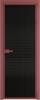 Межкомнатная дверь Profil Doors 1 AX цвет профиля Красный антрацит, стекло безопасное 6 мм мору черный 600x2000