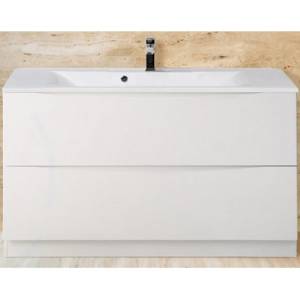 Тумба с раковиной Belbagno Marino MARINO-1200-2C-PIA-BL-P 120x45x80.5 Bianco Lucido напольная с двумя выкатными ящиками