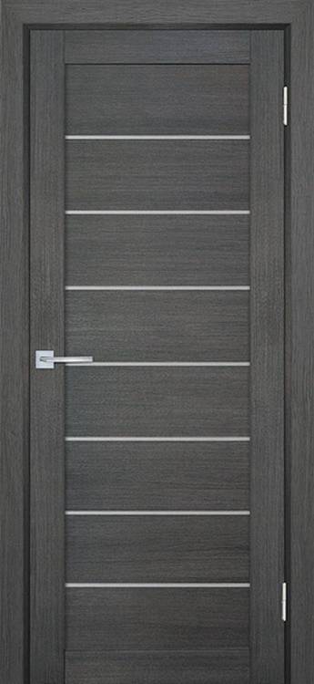 Межкомнатная дверь экошпон Мариам Техно 708, остекленная, грей 700x2000