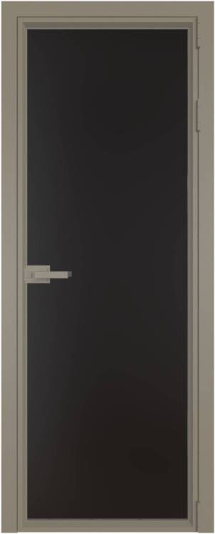 Межкомнатная дверь Profil Doors 1 AV цвет профиля Никель матовый, стекло безопасное 6 мм монохром черный 600x2000