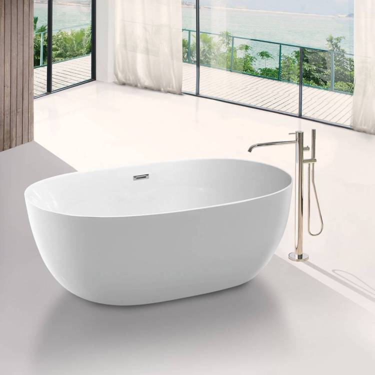 Акриловая ванна Vincea VBT-205 1700x800x580, белый, слив-перелив в комплекте, хром