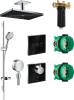 Душевой комплект Hansgrohe Rainmaker Select 460 (3 jet) 24006600 + 26631000 + 27506000 + 15735600 + 15736600