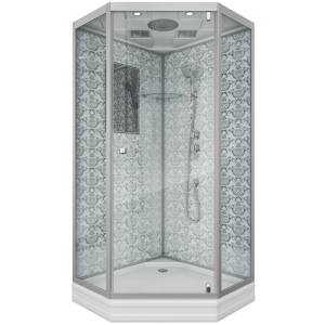 Душевая кабина Niagara Luxe NG-7702DM 1000x1010х2120  низкий поддон 15см стенки МРАМОР 3 места
