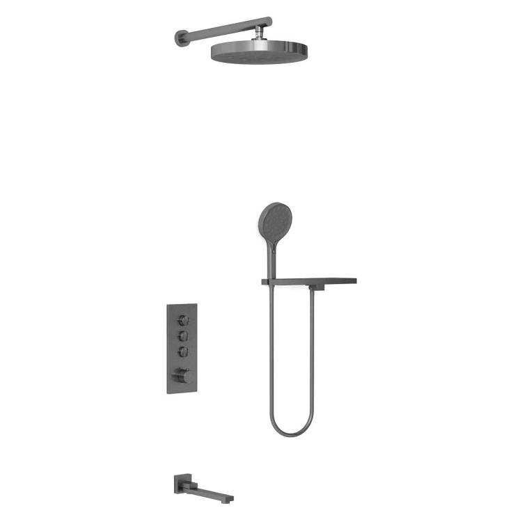 Душевой комплект Vincea Inspire VSFW-433TI2RGM вороненая сталь, встраиваемый