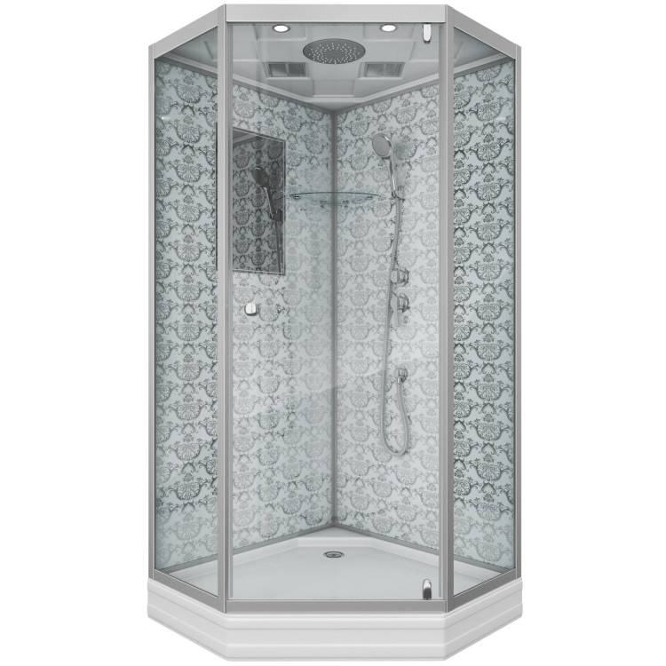 Душевая кабина Niagara Luxe NG-7702DM 1000x1010х2120  низкий поддон 15см стенки МРАМОР 3 места