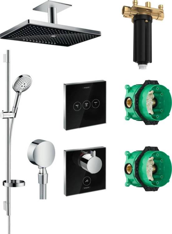Душевой комплект Hansgrohe Rainmaker Select 460 (3 jet) 24006600 + 26631000 + 27506000 + 15735600 + 15736600