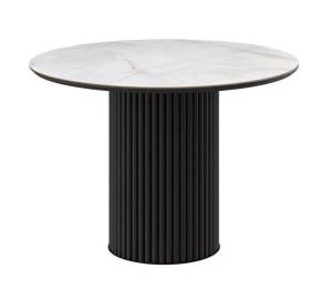 Стол Дик DikLine AKR120 00-00075272 ostra bianco, подстолье черное, опоры черные 120x120x76