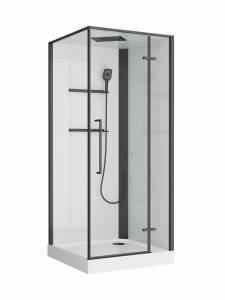 Душевая кабина BelBagno UNO-CAB-A-1-90-C-NERO-Bi-TOP-R правая, 90x90x213