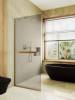 Душевая перегородка MaybahGlass MGD-728-3у 79x195, стекло бронза матовая 8 мм, профиль золото