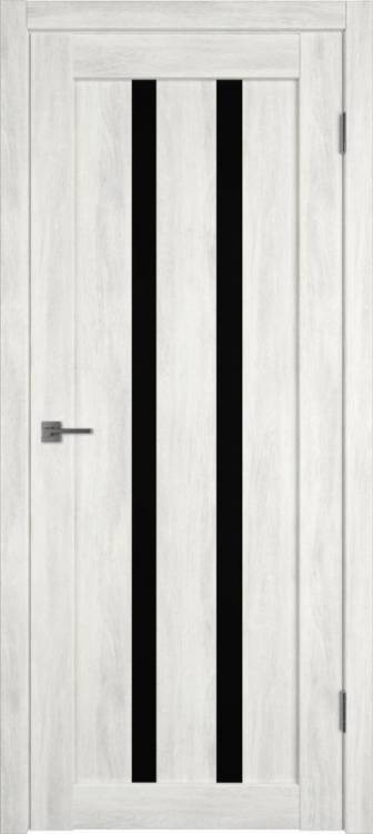 Межкомнатная дверь Владимирская Фабрика Дверей Atum 2 Nord Vellum стекло Black Gloss 900x2000