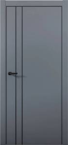 Межкомнатная дверь глухая Brandoors Estetica 04 Полотно Антрацит, Кромка Алюминий Черный 2000х600