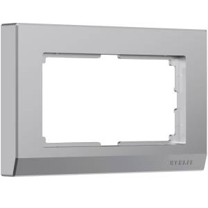 Рамка для двойной розетки Werkel Stark W0081806 серебряный