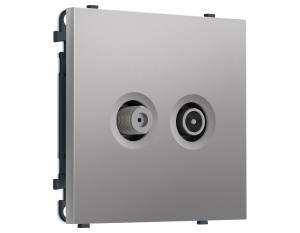 Комплект механизма TV розетки оконечной+SAT Ambrella Volt Sigma MS513310 сталь матовый
