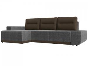 Угловой диван Лига Диванов Чикаго 110779L угол Серый\Коричневый 249/90/154