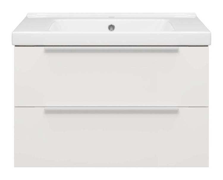 Тумба с раковиной Misty Карат 80 П-Кар09080-01/19-2Я 76x48 белый, коричневый
