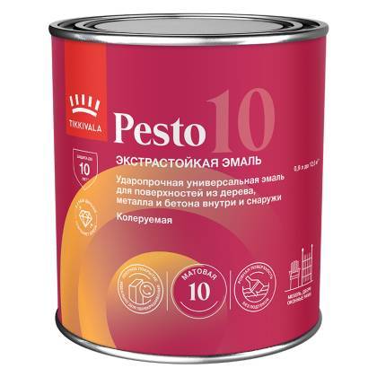 Эмаль универсальная Tikkivala Pesto 10 матовая база A 0.9 л