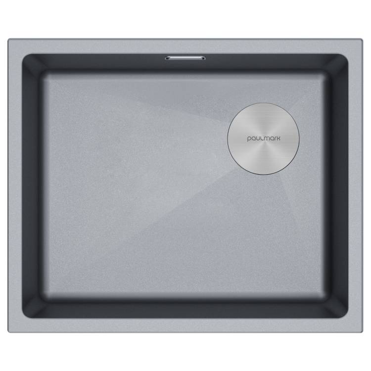 Мойка кухонная Paulmark Lumi 55Uni-Skew LU55SK-GRM Серый Металлик, 55.5x44