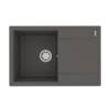 Кухонная мойка Lemark IMANDRA 760 9910029 врезная прямоугольная с крылом из кварцгранита серый шелк