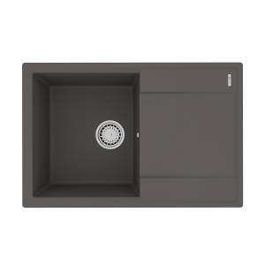 Кухонная мойка Lemark IMANDRA 760 9910029 врезная прямоугольная с крылом из кварцгранита серый шелк