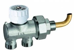 Узел нижнего подключения FAR регулирирующий с изогнутым зондом (для 1 панельных радиаторов)