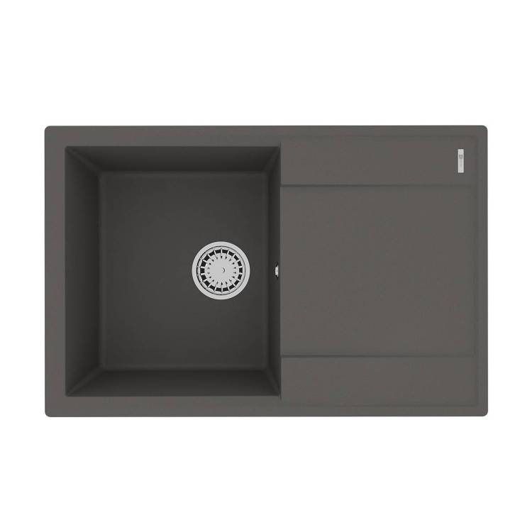 Кухонная мойка Lemark IMANDRA 760 9910029 врезная прямоугольная с крылом из кварцгранита серый шелк
