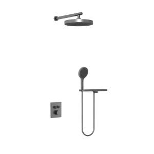Душевой комплект Vincea Inspire VSFW-3I21MT2RGM вороненая сталь, встраиваемый, с термостатом