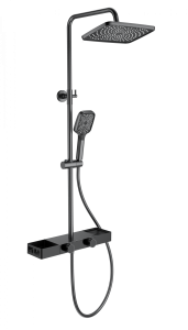 Душевая стойка Wonzon & Woghand WW-B3552-BGG с термостатом, темный графит