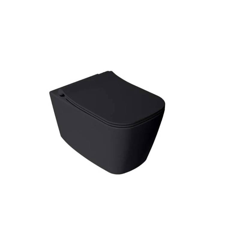 Унитаз подвесной Isvea VEA Cubo 10VA02001SV-2N безободковый, сиденье с микролифтом, черный матовый