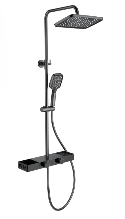 Душевая стойка Wonzon & Woghand WW-B3552-BGG с термостатом, темный графит