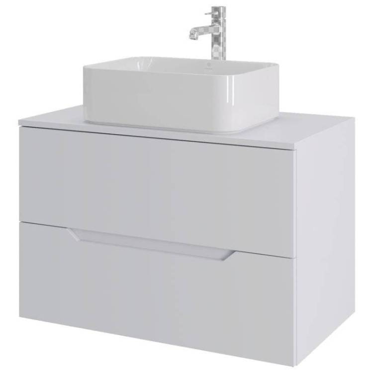 Тумба с раковиной Orange Line Li-80TuwMDF+B02-460W белая матовая, 80.5 см