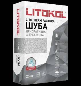 Декоративная минеральная штукатурка Litokol LitoTherm Factura шуба 2.0 мм белая 25 кг
