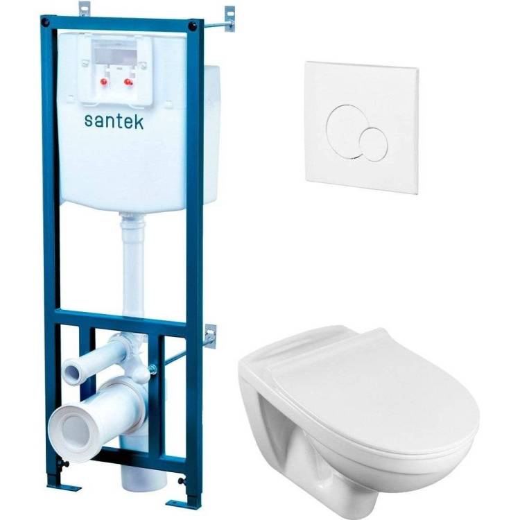 Унитаз с инсталляцией Santek Бореаль 1.WH30.2.464 с белой кнопкой