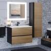 Тумба с раковиной Uperwood Barsa 293020547 подвесная, черная, дуб сонома, 70 см фото 6