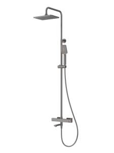 Душевая стойка Cezares SLIDER-CVD-GM с тропическим душем и поворотным изливом, оружейная сталь