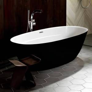 Акриловая ванна Cerutti Spa Greta CT10878 170x80 черно-белая