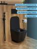Унитаз подвесной Watersense Eva S W00083 безободковый, сиденье микролифт, черный матовый фото 2