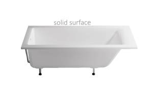 Ванна из искусственного камня Астра-Форм Нейт 150x70 Solid Surface, с щелевым переливом и донным клапаном, белая матовая