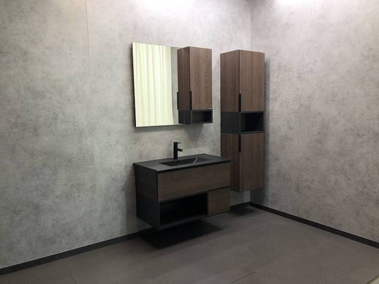 Мебель для ванной Comforty Франкфурт-90 дуб шоколадно-коричневый