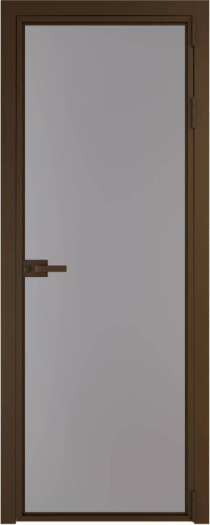 Межкомнатная дверь Profil Doors 1 AX цвет профиля Деорэ, стекло безопасное 6 мм монохром серый 800x2000