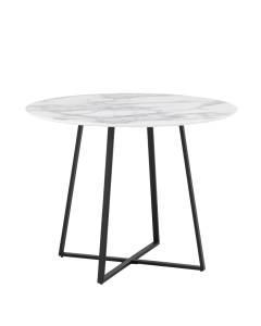 Стол обеденный Stool Group Дакота FDC8004 top wh.marble DUAL белый мрамор ножки черные 100x100x76