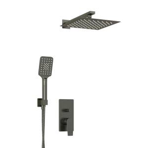 Душевой комплект Wasserkraft A84202 с верхней душевой насадкой, оружейная сталь, встраиваемый, с лейкой
