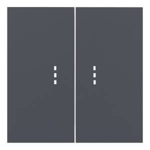 Клавиши двухклавишного выключателя с подсветкой Rikett 35612 BT базальт