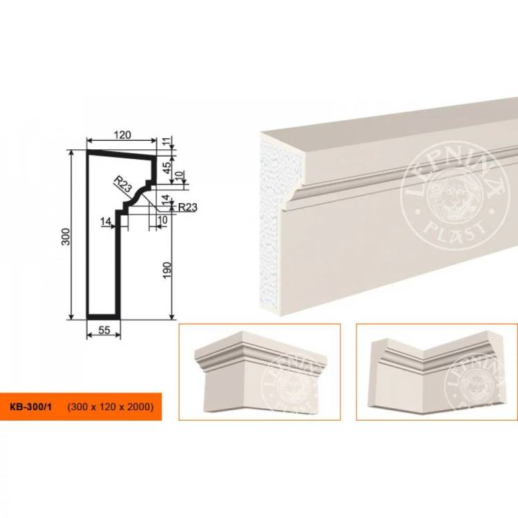 Карниз LepninaPlast КВ-300/1 200x12x30